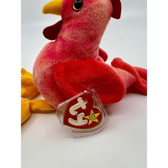 TY Beanie Baby Babies Original 1996 Strut Chicken Rooster Retired Plush Doll 7" - Picture 3 of 4